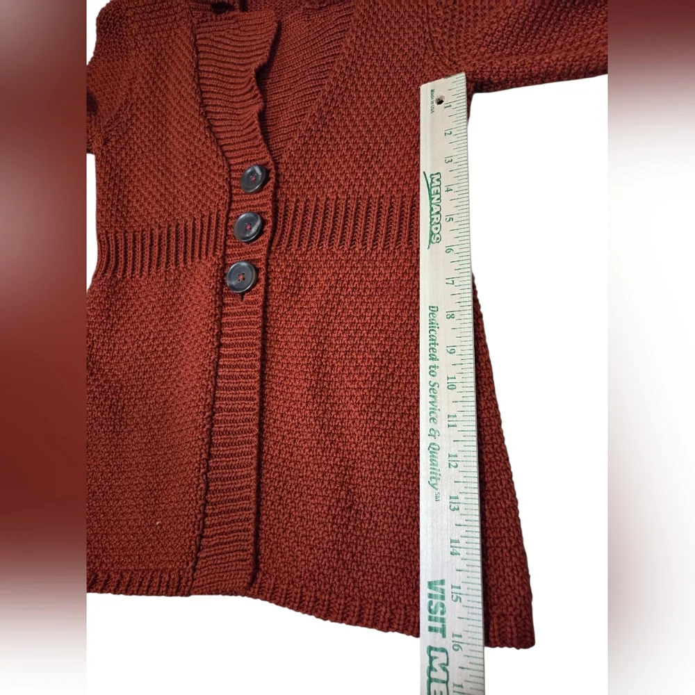 Boden Cotton chunky button front cardigan size 2 Burnt Orange